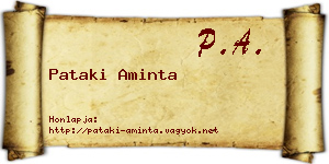 Pataki Aminta névjegykártya